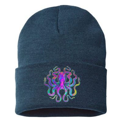 Psychedelic Octopus Sustainable Knit Beanie