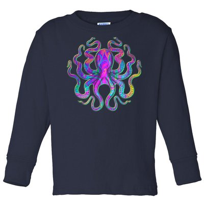 Psychedelic Octopus Toddler Long Sleeve Shirt