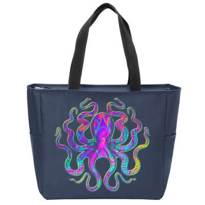 Psychedelic Octopus Zip Tote Bag