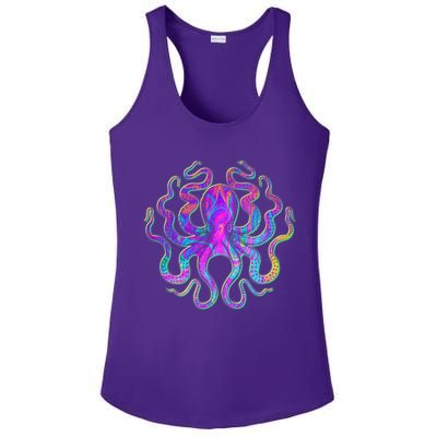 Psychedelic Octopus Ladies PosiCharge Competitor Racerback Tank