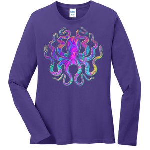 Psychedelic Octopus Ladies Long Sleeve Shirt