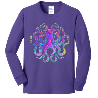 Psychedelic Octopus Kids Long Sleeve Shirt