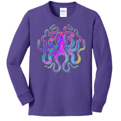 Psychedelic Octopus Kids Long Sleeve Shirt