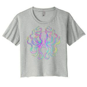 Psychedelic Octopus Women's Crop Top Tee