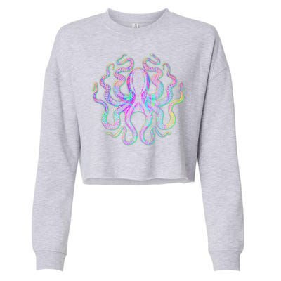 Psychedelic Octopus Cropped Pullover Crew