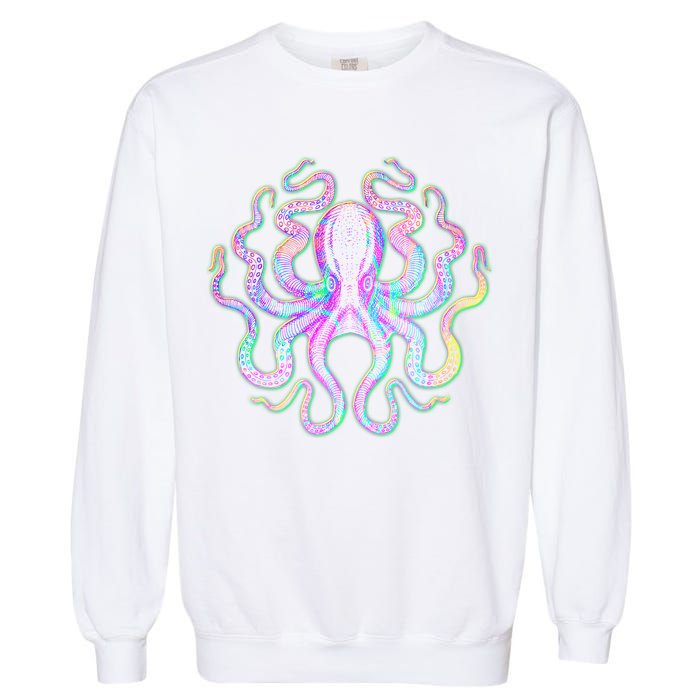 Psychedelic Octopus Garment-Dyed Sweatshirt