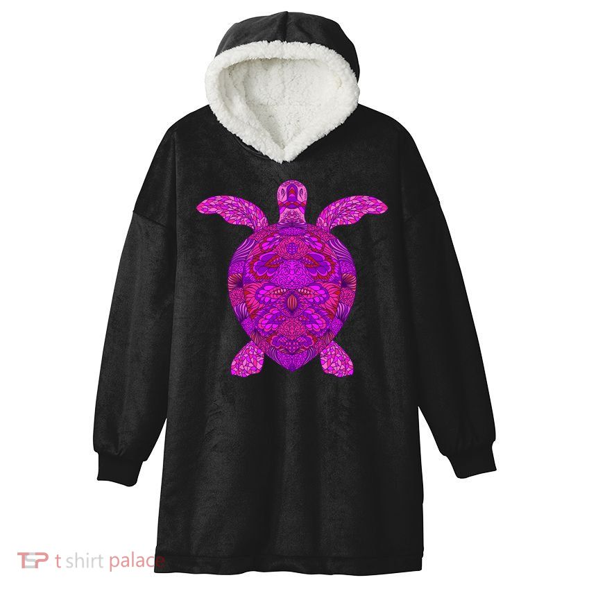 Psychedelic Turtle Hooded Wearable Blanket