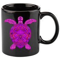 Psychedelic Turtle 11oz C Handle Ceramic Mug
