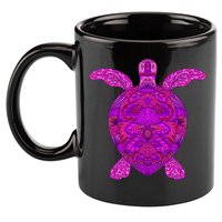 Psychedelic Turtle 11oz C Handle Ceramic Mug