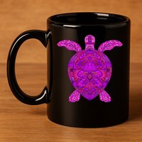 Psychedelic Turtle 11oz C Handle Ceramic Mug