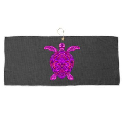 Psychedelic Turtle Large Microfiber Waffle Golf Towel