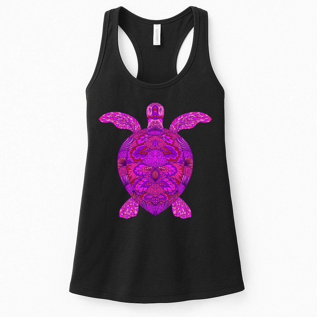 Psychedelic Turtle Womens Tank Top