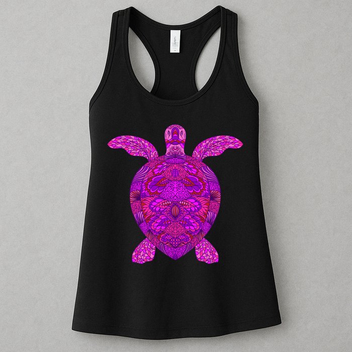 Psychedelic Turtle Womens Tank Top
