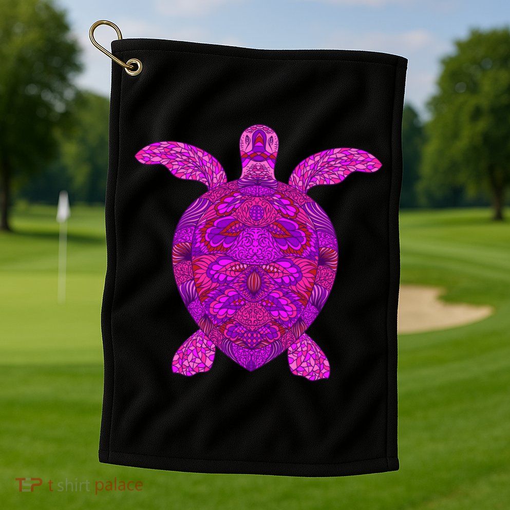 Psychedelic Turtle Golf Towel