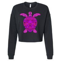 Psychedelic Turtle Cropped Pullover Crew