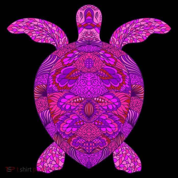 Psychedelic Turtle Cropped Pullover Crew