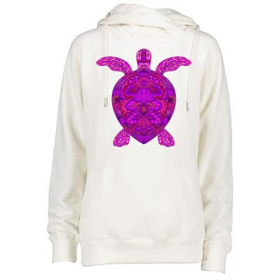 Psychedelic Turtle Womens Funnel Neck Pullover Hood