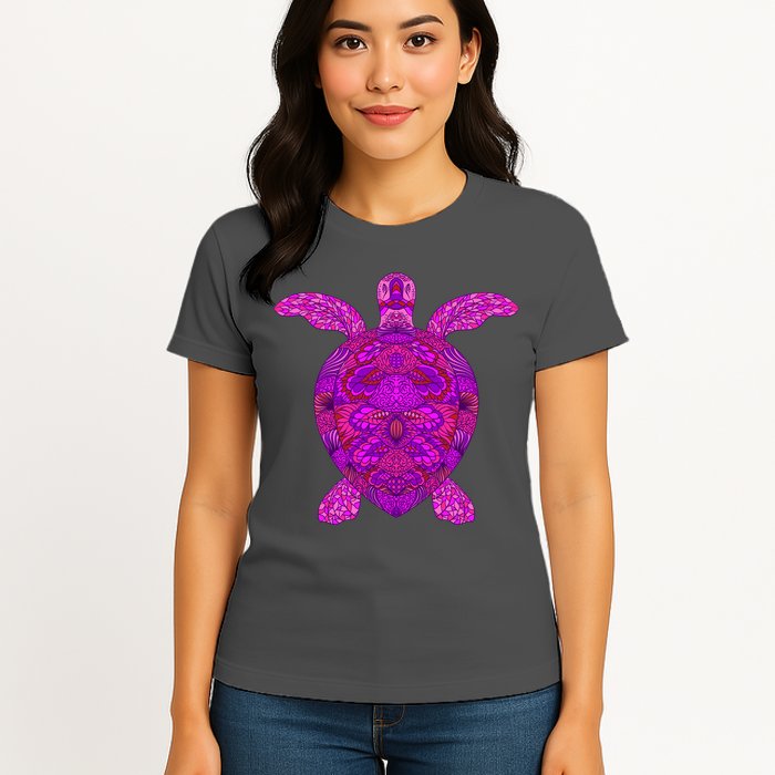 Psychedelic Turtle Womens T-Shirt