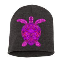 Psychedelic Turtle Short Acrylic Beanie