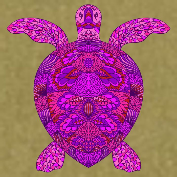 Psychedelic Turtle Garment-Dyed Women's Muscle Tee