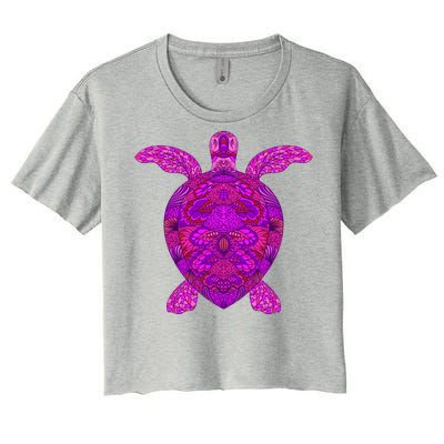 Psychedelic Turtle Women's Crop Top Tee