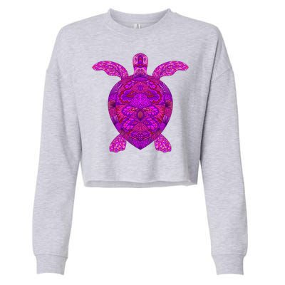 Psychedelic Turtle Cropped Pullover Crew