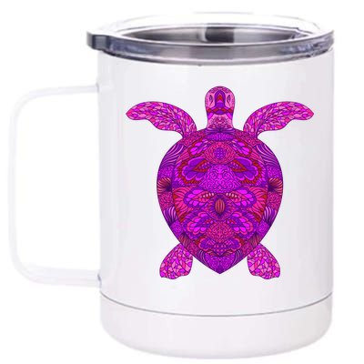 Psychedelic Turtle 12 oz Stainless Steel Tumbler Cup