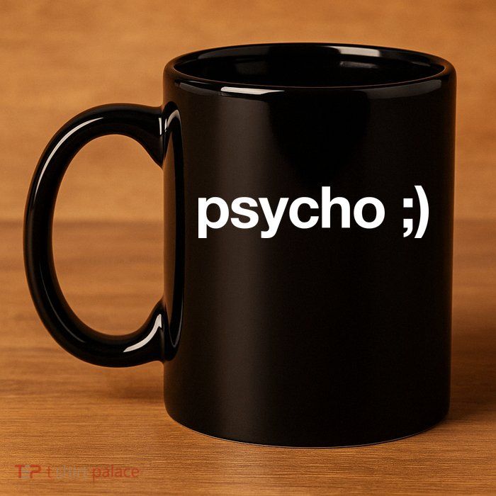 Psycho 11oz C Handle Ceramic Mug
