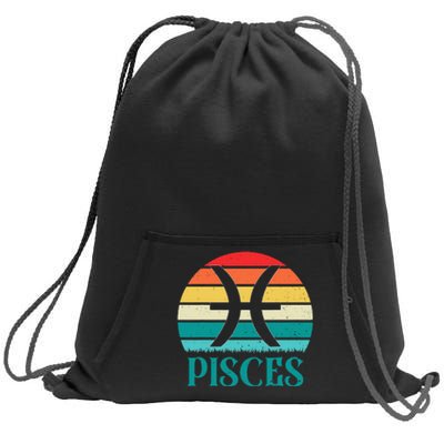 Pisces Sunset Zodiac Sweatshirt Cinch Pack Bag