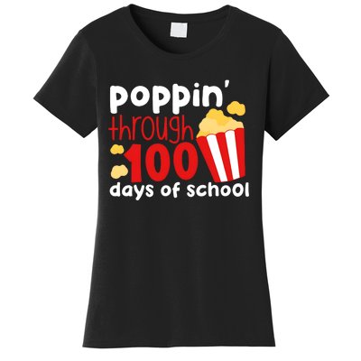 Poppin Through 100 Days Of School Popcorn Women's T-Shirt