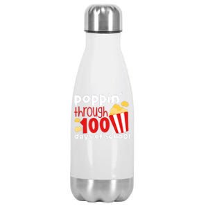 Poppin Through 100 Days Of School Popcorn Stainless Steel Insulated Water Bottle