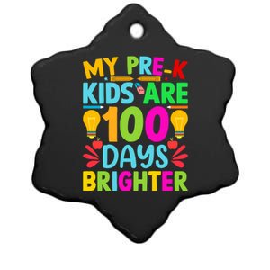 Pregiftk Teacher 100 Days Brighter 100th Day Of School Gift Ceramic Star Ornament