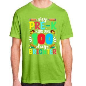 Preschool Teacher 100 Days Brighter 100th Day Of School Gift Adult ChromaSoft Performance T-Shirt