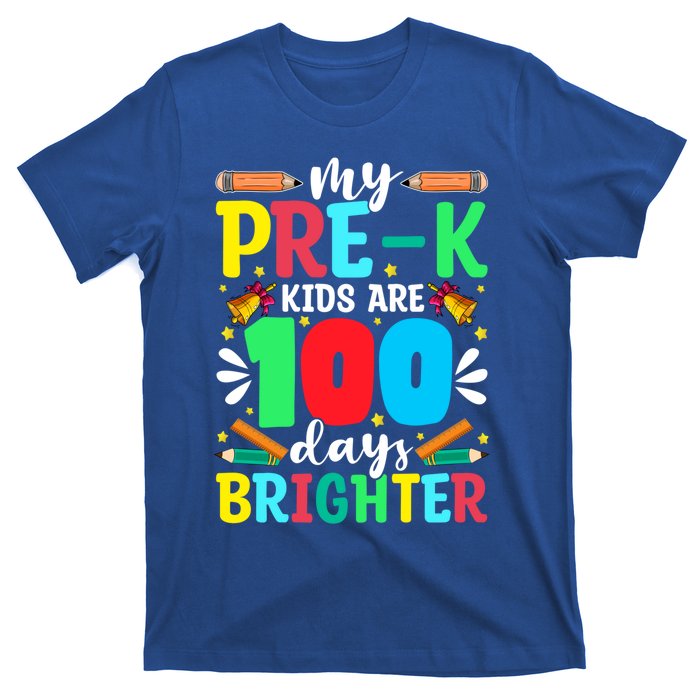 Preschool Teacher 100 Days Brighter 100th Day Of School Gift T-Shirt