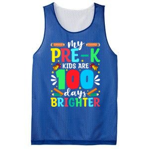 Preschool Teacher 100 Days Brighter 100th Day Of School Gift Mesh Reversible Basketball Jersey Tank