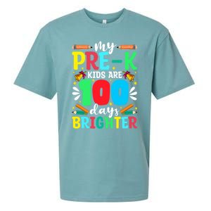 Preschool Teacher 100 Days Brighter 100th Day Of School Gift Sueded Cloud Jersey T-Shirt