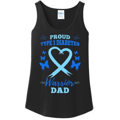 Proud Type 1 Diabetes Warrior Dad T1D Type 1 Diabetes Ladies Essential Tank