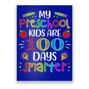 Preschool Teacher 100 Days Smarter 100th Day Of School Gift Poster