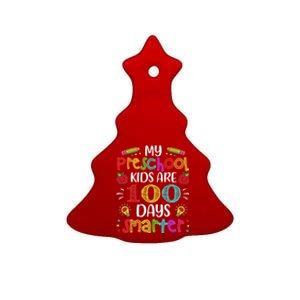 Preschool Teacher 100 Days Smarter 100th Day Of School Gift Ceramic Tree Ornament