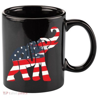 President Trump 2024 Republican Elephant Trump Supporter 11oz C Handle Ceramic Mug