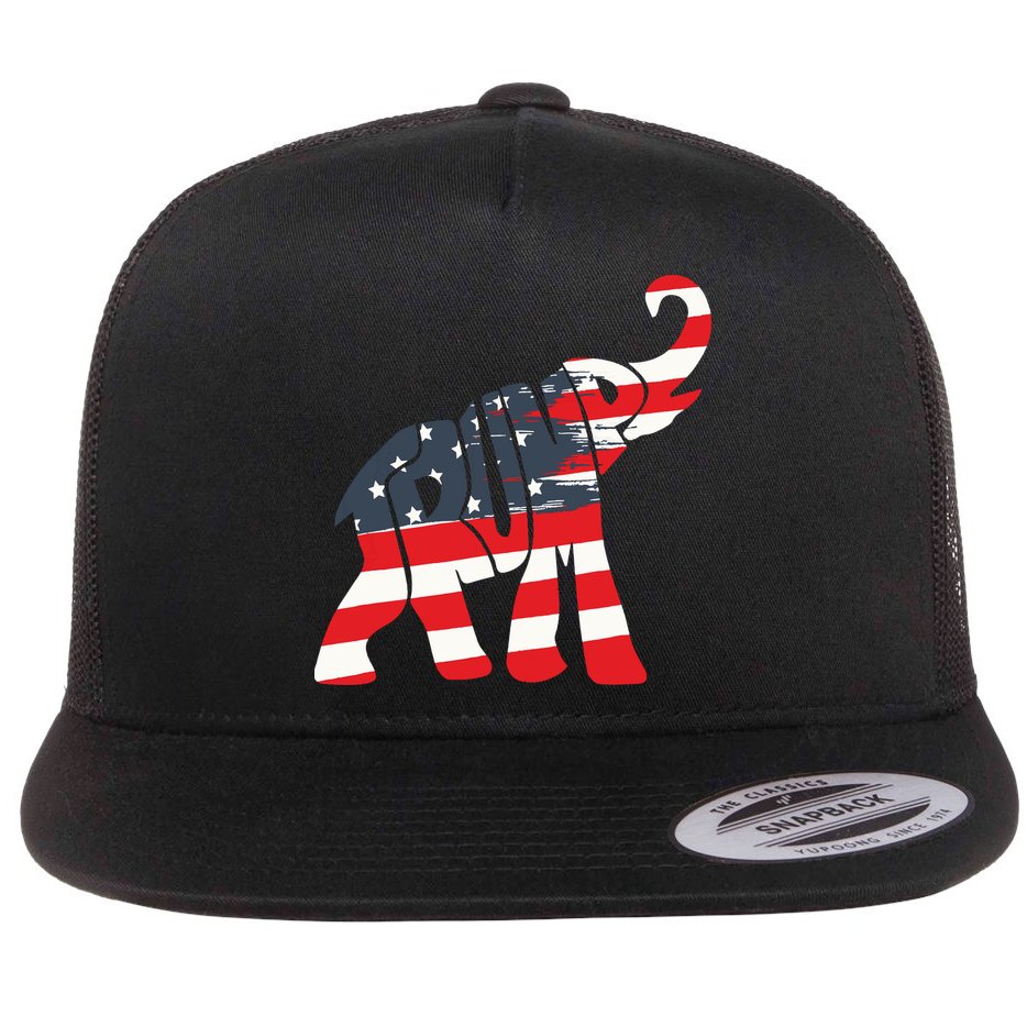 President Trump 2024 Republican Elephant Trump Supporter Flat Bill Trucker Hat