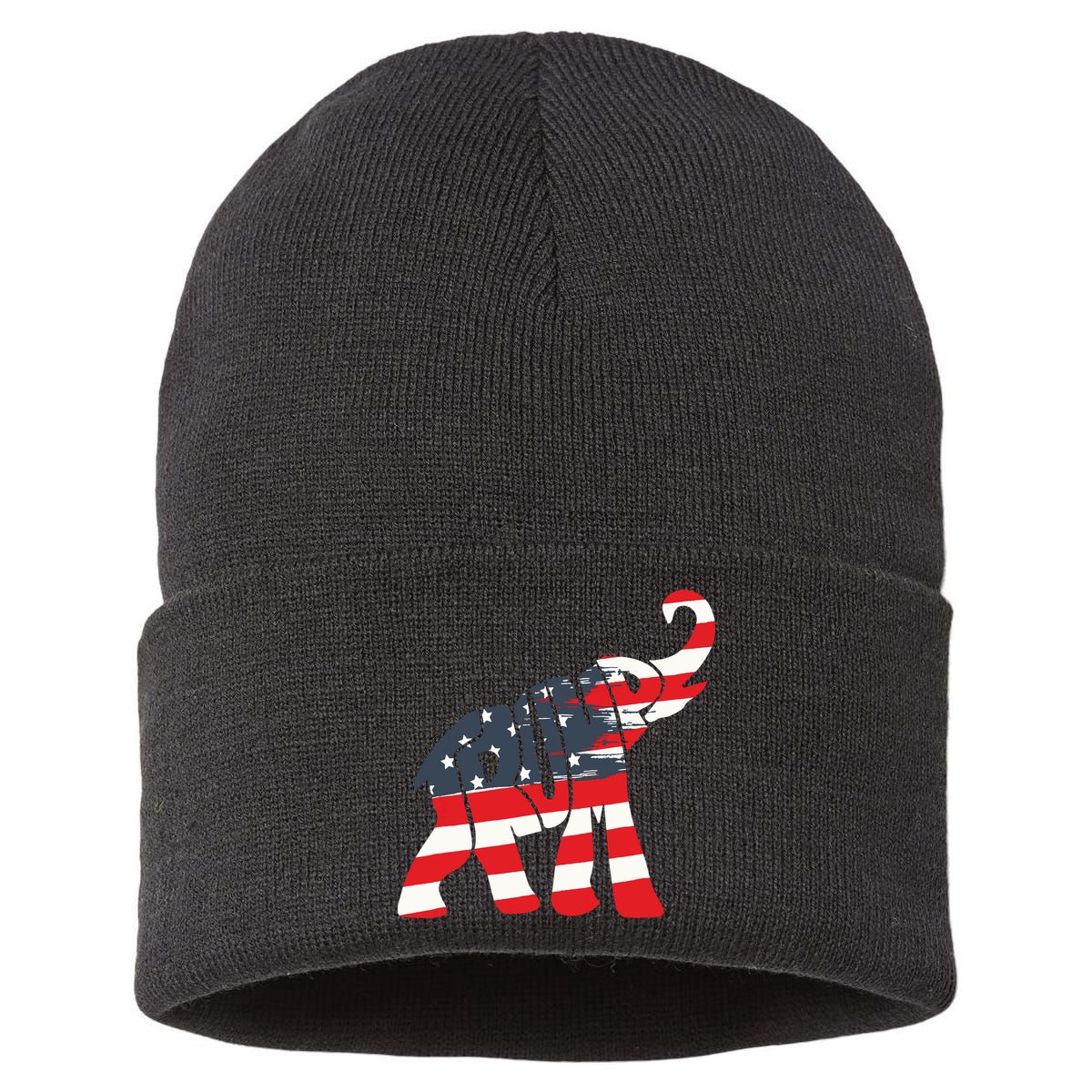 President Trump 2024 Republican Elephant Trump Supporter Sustainable Knit Beanie