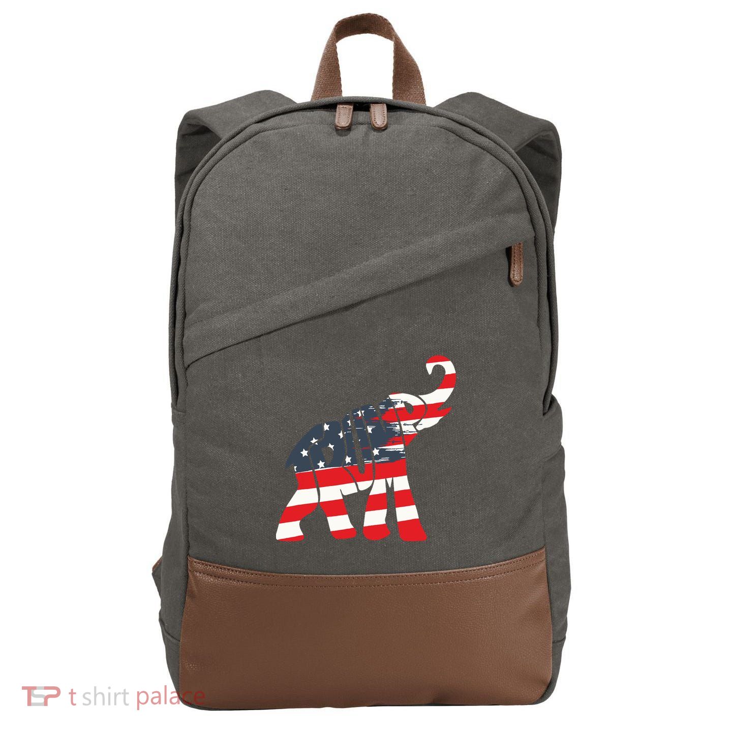 President Trump 2024 Republican Elephant Trump Supporter Cotton Canvas Backpack