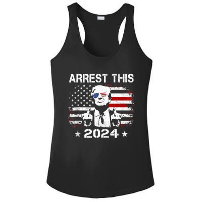 Pro Trump 2024 Funny Arrest This American Flag 45 47 Vote Ladies PosiCharge Competitor Racerback Tank