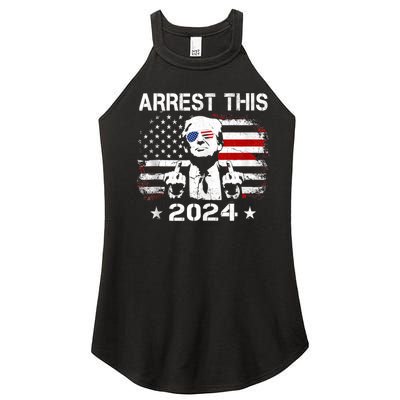 Pro Trump 2024 Funny Arrest This American Flag 45 47 Vote Women’s Perfect Tri Rocker Tank