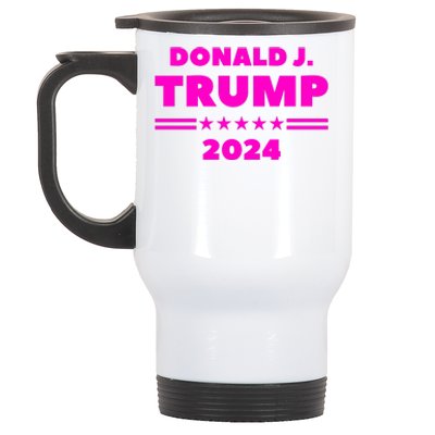 Pro Trump 2024 Pink Stainless Steel Travel Mug