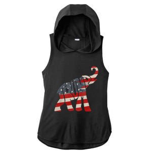 President Trump 2024 Republican Elephant Trump Ladies PosiCharge Tri-Blend Wicking Draft Hoodie Tank