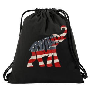 President Trump 2024 Republican Elephant Trump Drawstring Bag