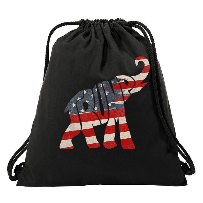 President Trump 2024 Republican Elephant Trump Drawstring Bag