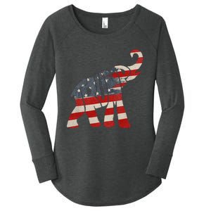 President Trump 2024 Republican Elephant Trump Women's Perfect Tri Tunic Long Sleeve Shirt